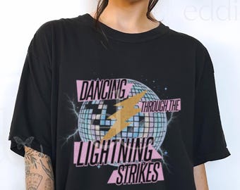 Original Dancing Lightning Strikes Tee: Disco Lightning Tshirt, Opalite Shirt