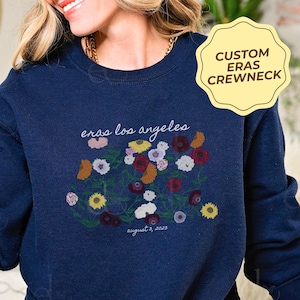 Original Custom Painted Floral Piano Crewneck Sweatshirt - Eras Tour Gift
