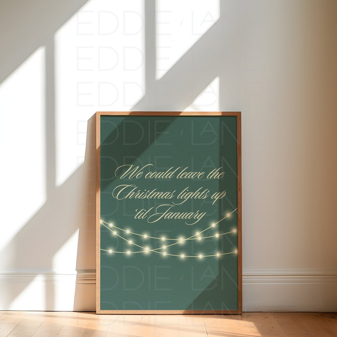 Original Minimalist Green Christmas Wall Art Leave the Etsy