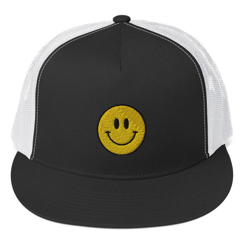 Smiley Vintage Trucker Hat Happy face hat trendy trucker hat Etsy