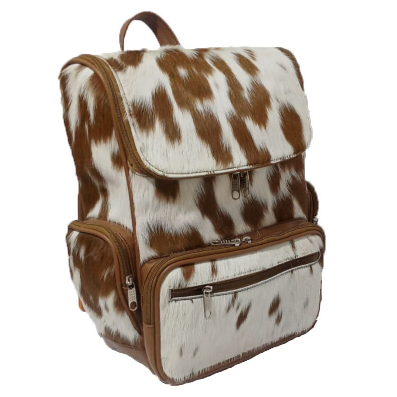 Cowhide Backpack Hair On Brown Handmade Bag Cow Skin Cow Etsy