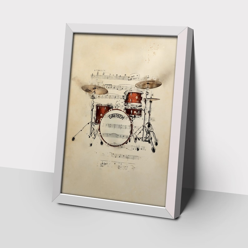 drum watercolor drum poster poster of drum Drum watercolour print. Drum watercolour print,Musical instrument drum set wall art