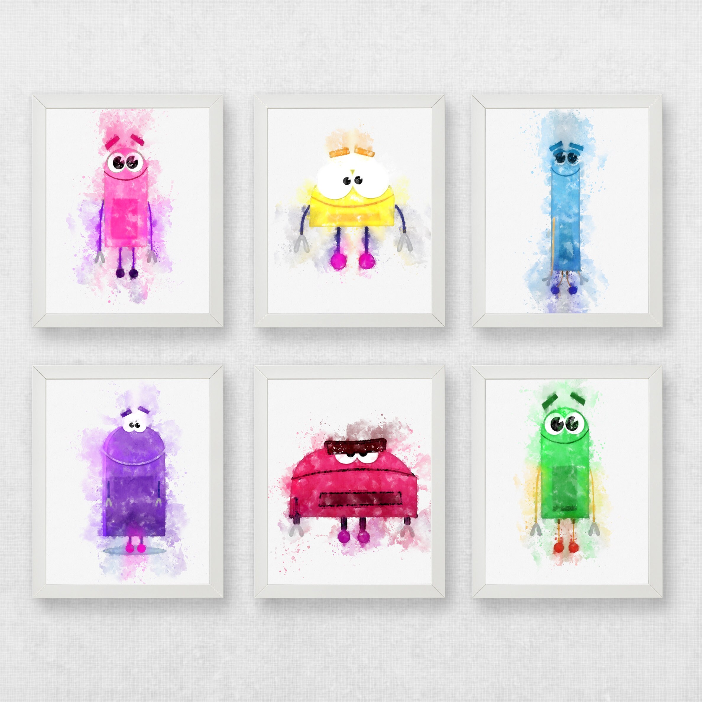 Story Bots set of 6 watercolour print story bots posterstory | Etsy