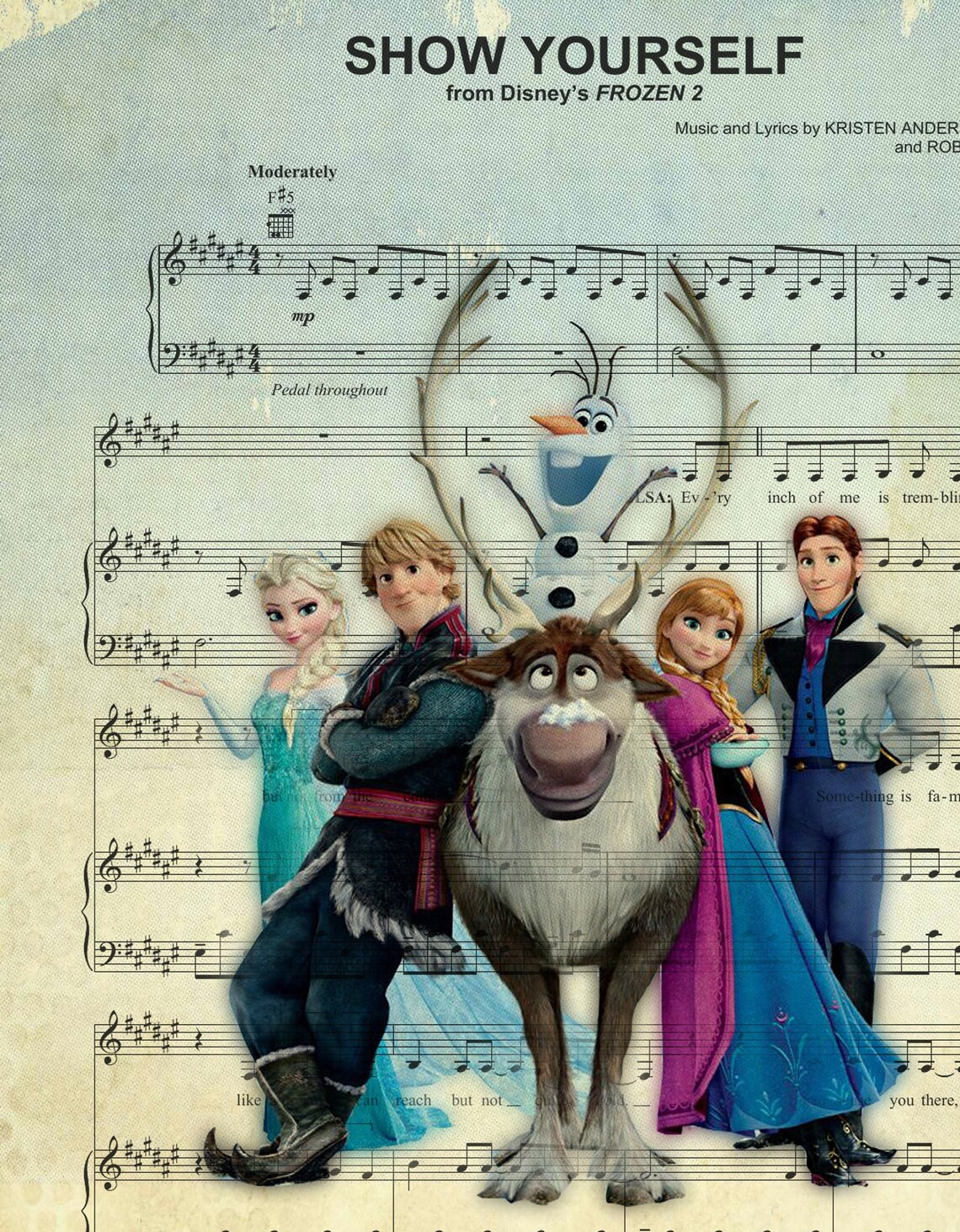 Frozen Sheet Music print frozen posterDisney | Etsy