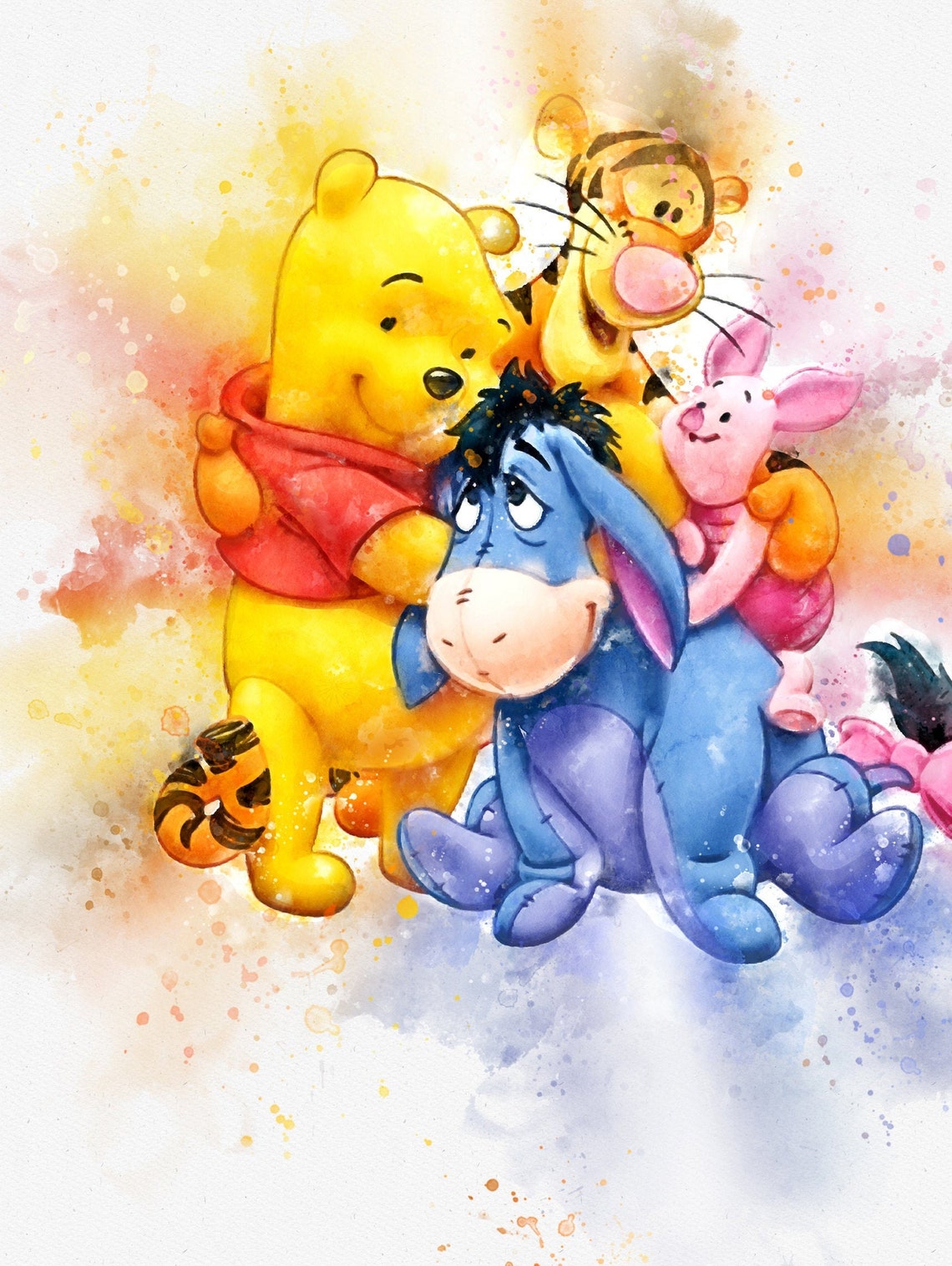 Winnie The Pooh set of 4 watercolour printpooh bear Etsy