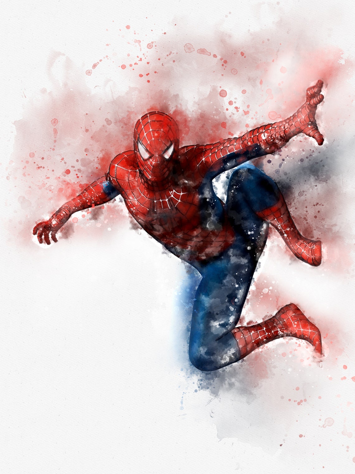 Set of 4 Spiderman watercolour printmarvel character | Etsy