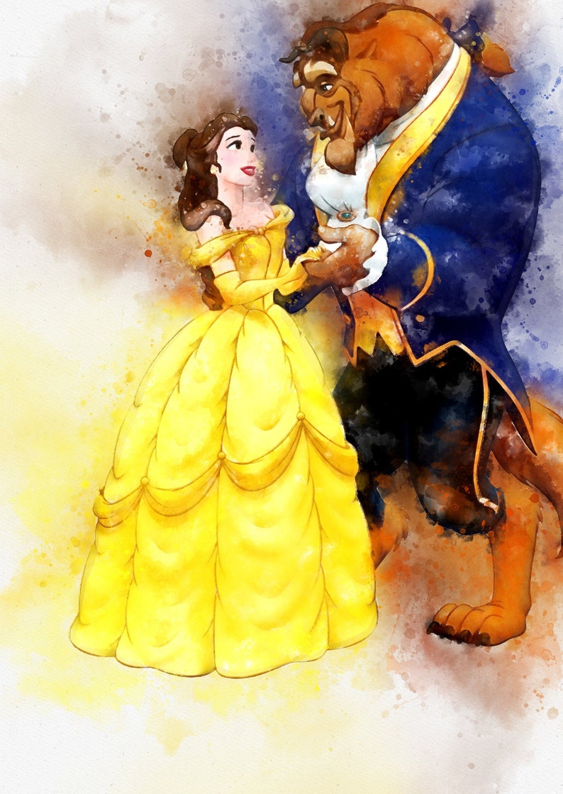 Beauty Poster Beauty 2 Fx Watercolour Print Beauty And Beast Dancing Print Beauty And The Beast Character Beast Wall Art Disney Princess Digital Prints Art Collectibles Lifepharmafze Com