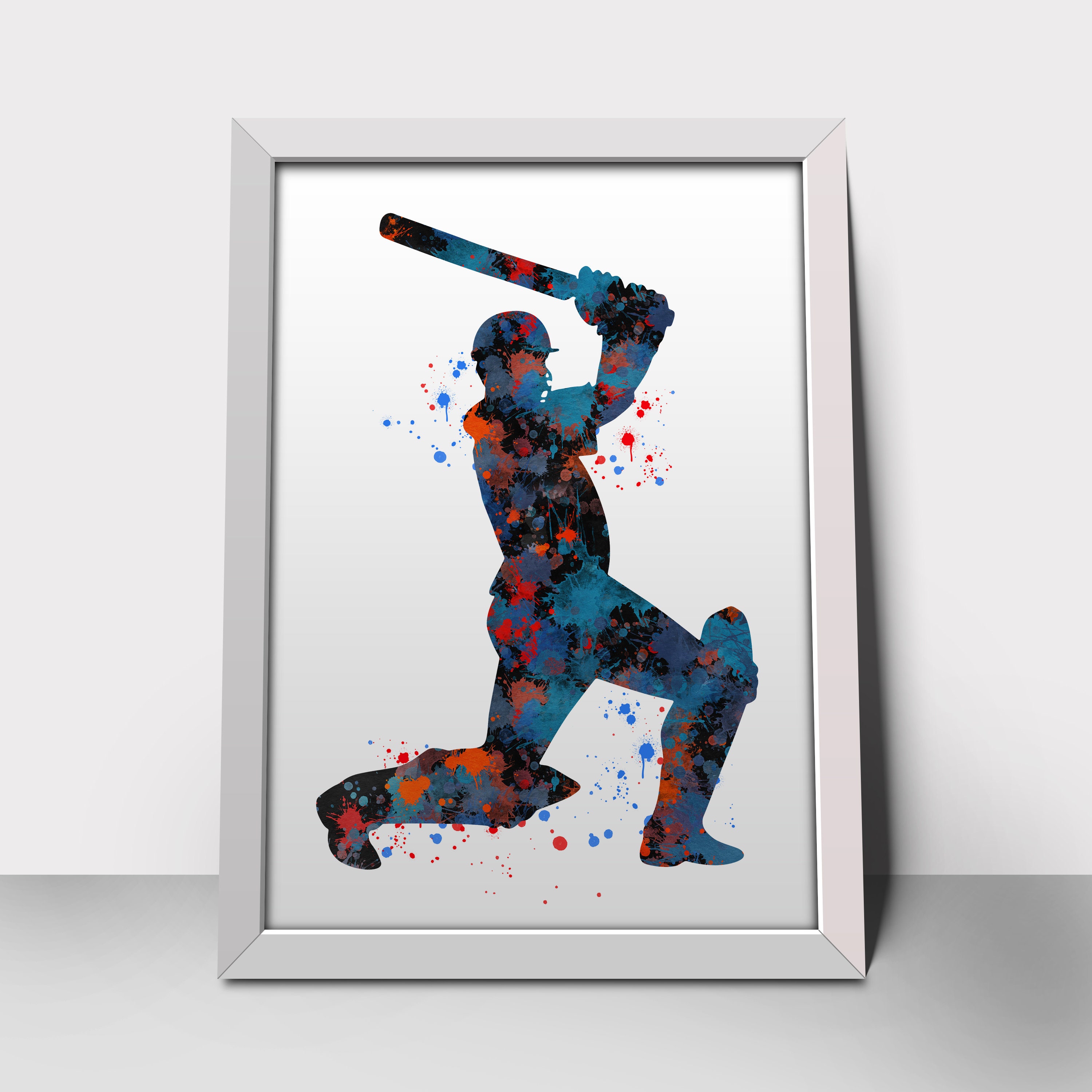 Cricketer print cricket art cricket poster cricket wall Etsy