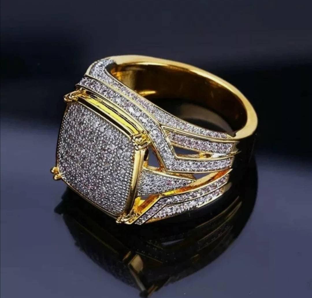 Men/Women's Crystal Plated Iced Out Rings Jewellery Gift Etsy