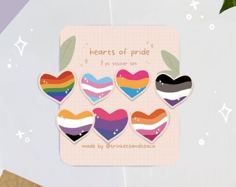 Heart-Shaped Pride Sticker| Pride stickers, Queer Stickers, Heart Stickers, Queer Art