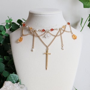 Knight Sword Necklace | Fantasy Necklace, Knightcore Jewelry, Fairycore, Bookish Gift