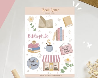 Bookish Necessities Sticker Sheet | Bookish Stickers, Book Sticker Sheet, Illustrated Stickers