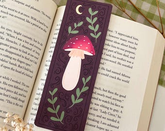 Magical Mushroom Bookmark | Mushroom Bookmark, Witchy Bookish Gift, Whimsical Art, Stationary