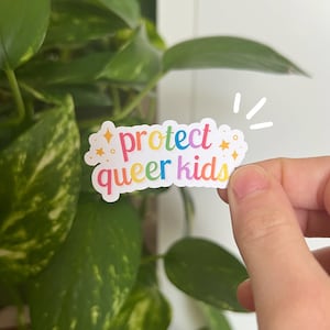 Protect Queer/Trans Kids Sticker | LGBTQ+ Sticker, Queer Youth, Queer Sticker, Trans Sticker