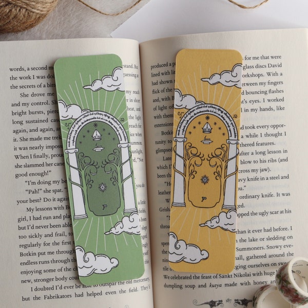 Doors of Durin Bookmark | Lord of the Rings Bookmark, Lotr, Tolkien Bookmark, Middle Earth, Bookish Bookmark, Stationary, Cute Bookmark