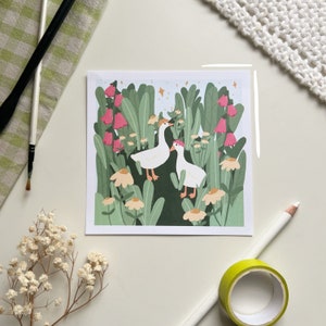 Cottagecore Duck Print | Mini Art Print, Wall Decor, Duck Art, Cute Illustration