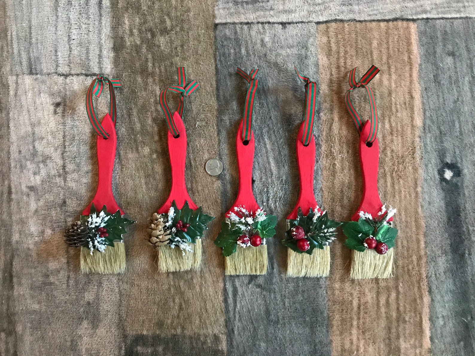 Christmas ornaments Paint brush themed Etsy