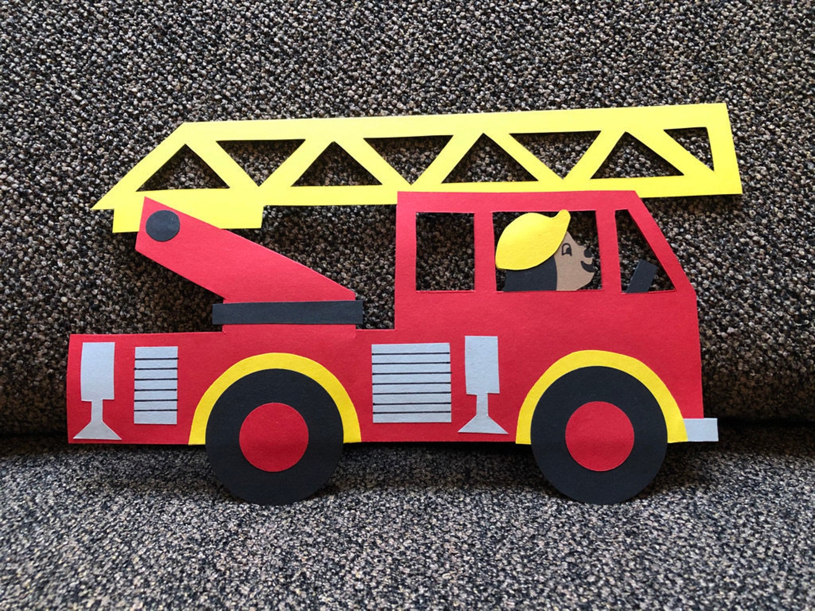 Fensterbild Tonkarton Feuerwehr Feuerwehrauto Geschenk | Etsy
