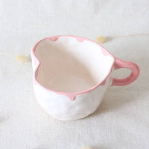Handmade Ceramic Mug - Pink Aesthetic Coffee Cup - Unique Mother&#39;s Day Gift - Pottery Tea Mug
