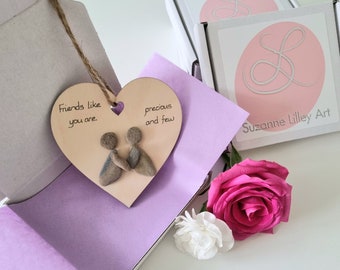 Friends like you are precious and few - Wooden heart decoration