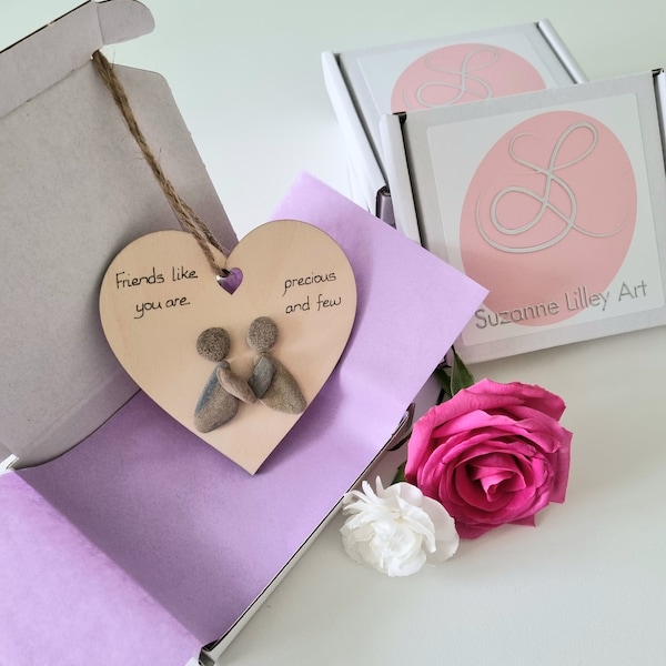 Friends like you are precious and few - Wooden heart decoration