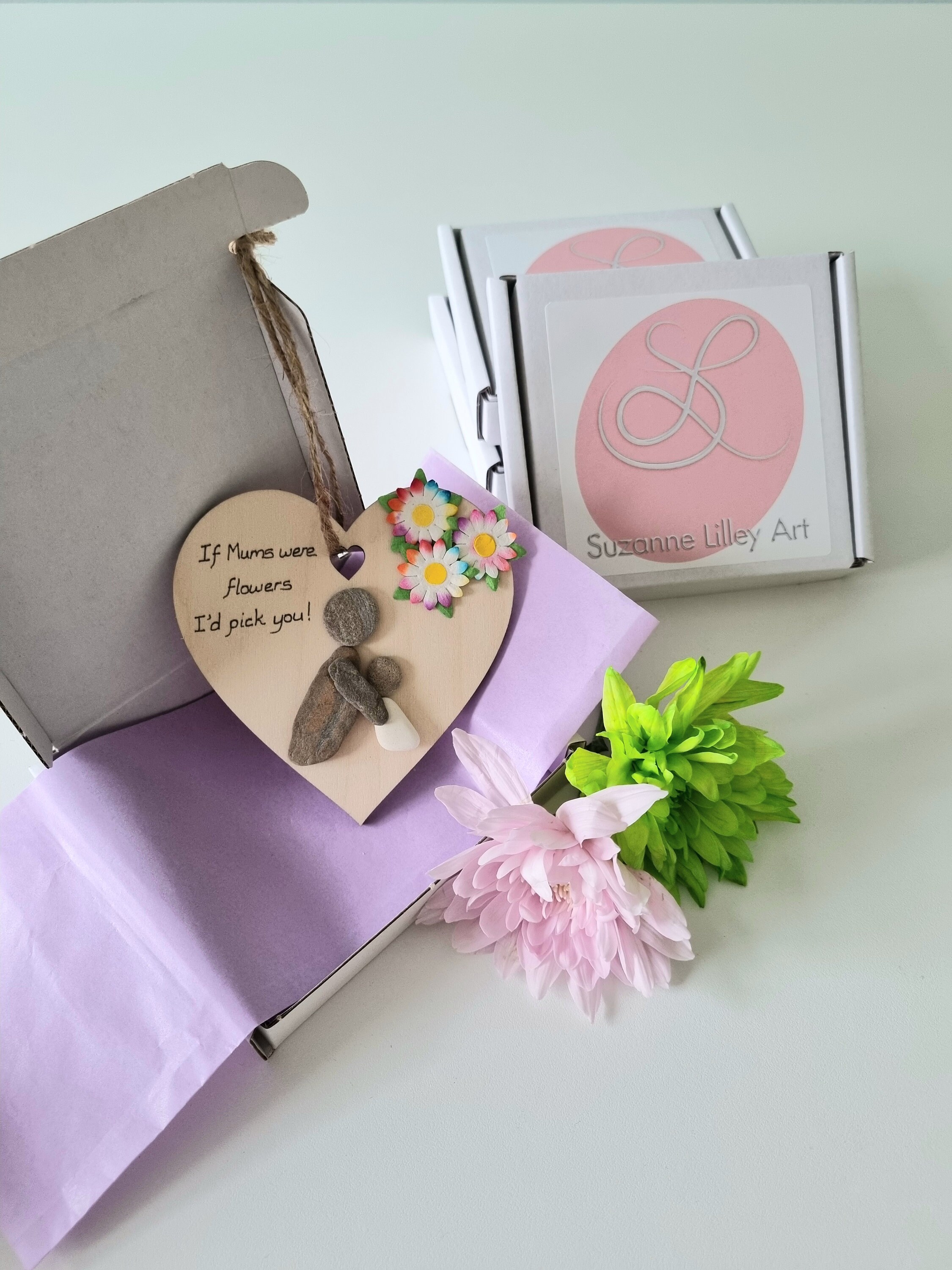 If Mum's were flowers - Wooden heart decoration