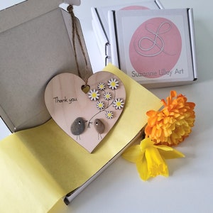 Thank you - Wooden heart decorations