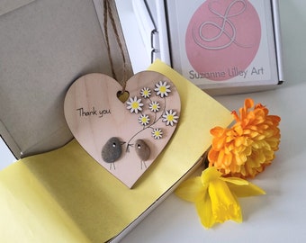 Thank you - Wooden heart decorations