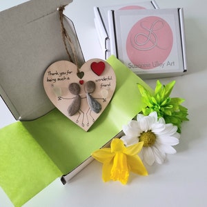 Thank you for being such a wonderful friend- Wooden heart decoration