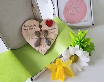 Thank you for being such a wonderful friend- Wooden heart decoration