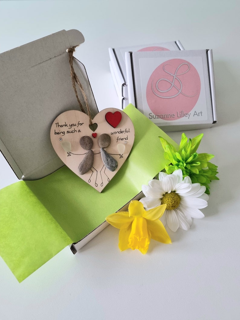 Thank you for being such a wonderful friend Wooden heart decoration image 1