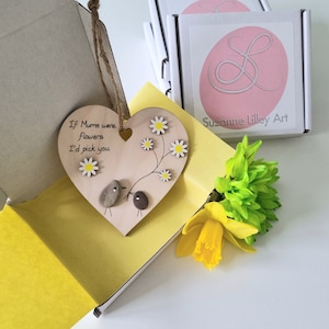 If Mums were flowers - Wooden heart decoration