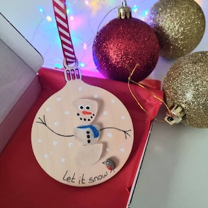 Let it snow - Christmas wooden bauble decoration
