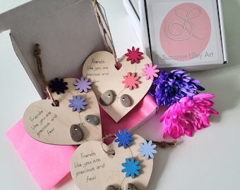 Friends like you are precious and few - Wooden heart decorations