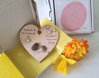 Thanks for all the things you do - Wooden heart decoration