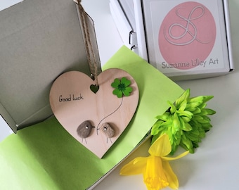 Good Luck - Wooden heart decoration