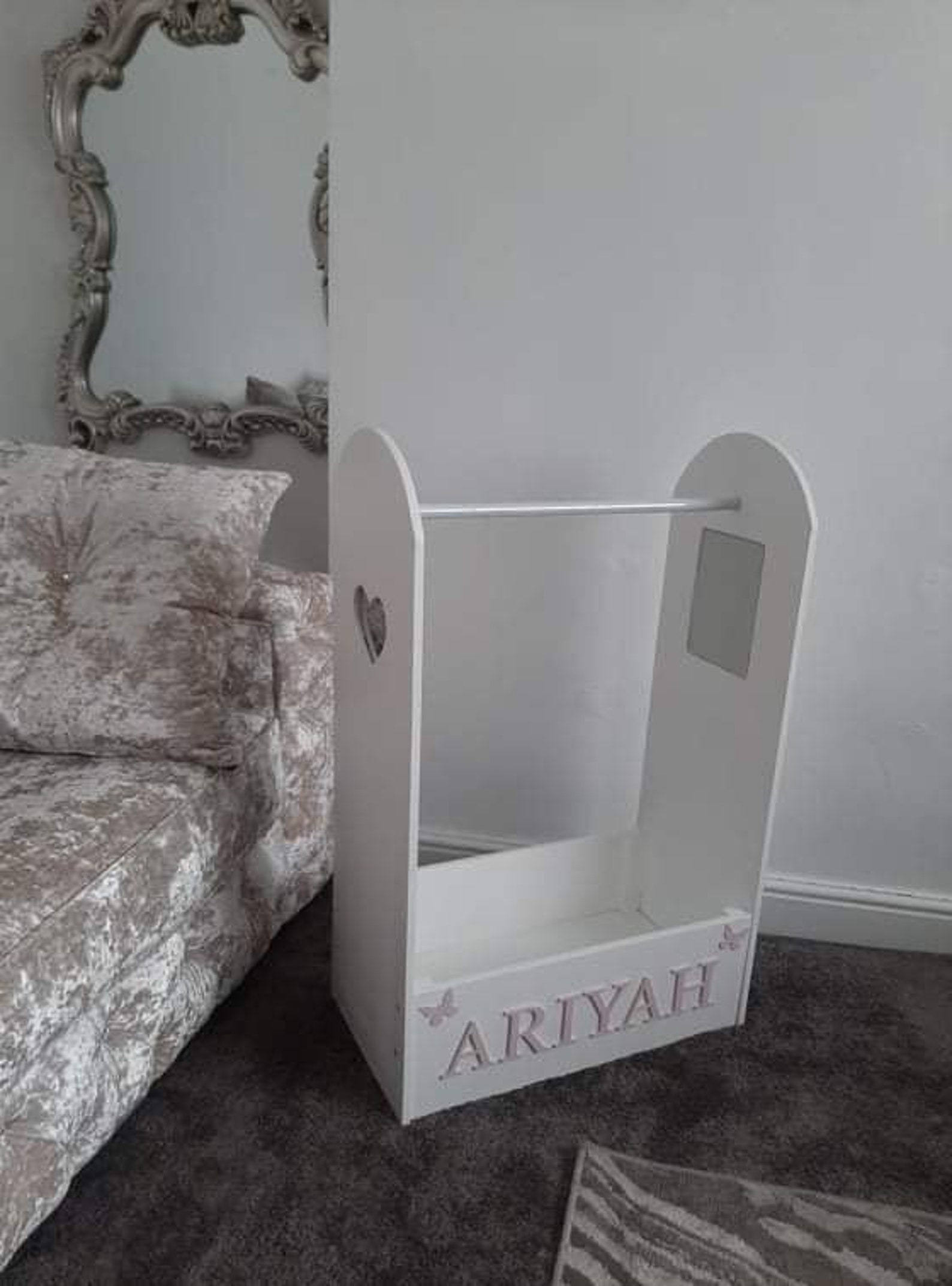 Personalised dressing up rail with name and cut out heart Etsy