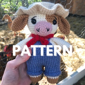 Bo Farmer Cow *DIGITAL PDF crochet PATTERN*