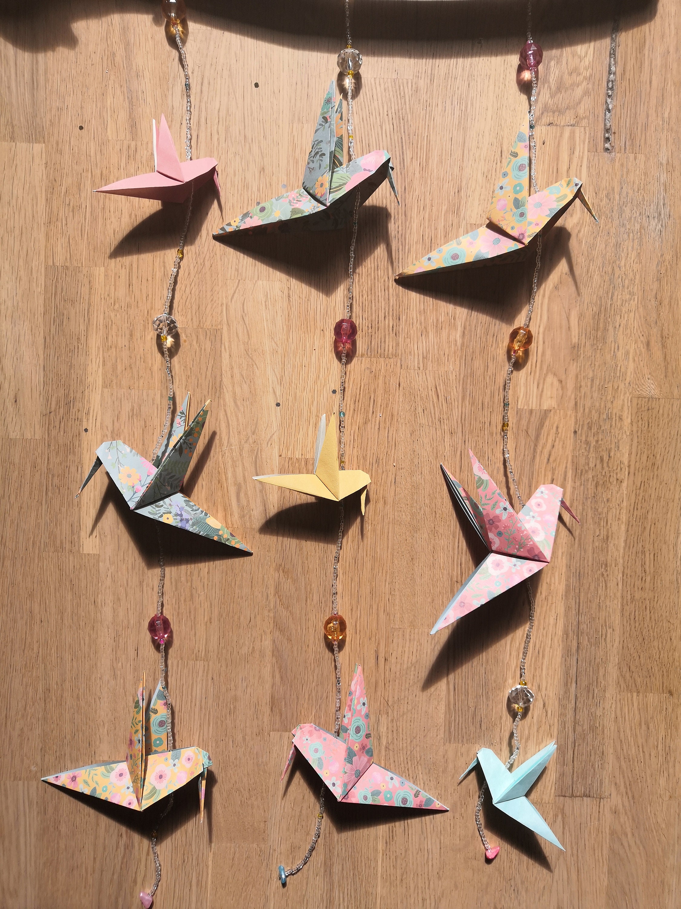 Mobile en Origami - Colibris