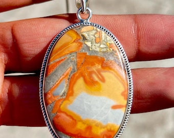 Maligano Jasper/Maligano Jasper Wisiorek/925 Sterling Silver/Wisiorek z kamieniami szlachetnymi/Ręcznie robiony Wisiorek/Prezent Zaręczynowy Dla Mamy