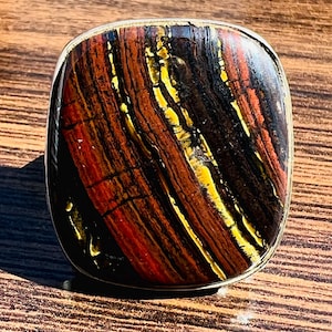 Iron Tiger Eye 925 Sterling Solid Silver Handmade Ring Iron Tiger Eye Silver Ring Natural Iron Tiger Eye Ring Valentine Gift For Her