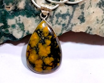 Ocean Jasper Pendant,Natural Ocean Jasper,925 Sterling Silver,Healing Stone,Unique Statement Pendant,Jasper Pendant,Gift for Her him B 127