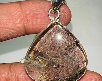 Teardrop Garden Quartz Sterling Silver Pendant Necklace - Handmade