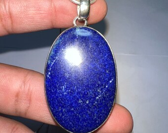 Natural Lapis lazuli Necklace Lapis Pendant 925 Soild Sterling Silver Pendant Lapis Pendant Silver Necklace Handmade Pendant C -525