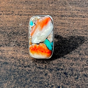 Oyster Copper Turquoise Ring  925 Sterling Silver Ring Wedding Ring Promise Ring Gift for Women Silver Jewelry Oyster Turquoise Gift for Her