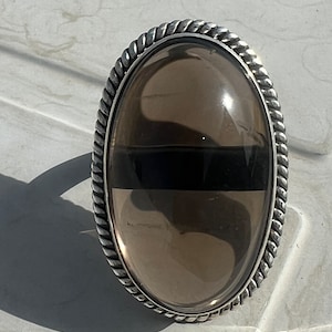 Smoky Quartz Ring Excellent Quality Smoky Quartz 925 Sterling Silver Brown Color Stone Faceted Gemstone Statement Ring Beautiful Ring Gift