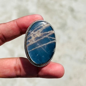 Grey Moonstone Ring 925 Solid Silver Ring Grey Stone Ring Gemstone Ring Boho Natural Moonstone Jewelry Handcrafted Ring Gift Her