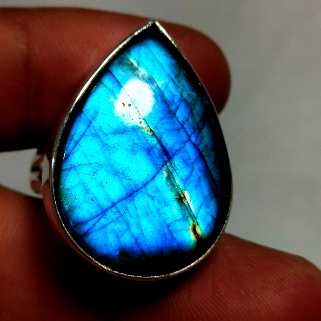 Labradorit Ring Blauer Labradorit Ring Natürlichen Labradorit Etsy.de