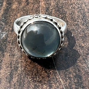 Fluorite Ring, 925 Sterling Silver Ring, Flourite Gemstone Ring, Statement Ring, Unique Women&#39;s Ring, Gift For Mom Her Vintage Art Deco Ring