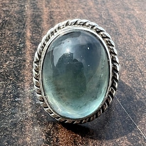 Fluorite Ring, 925 Sterling Silver Ring, Flourite Gemstone Ring, Statement Ring, Unique Women&#39;s Ring, Gift For Mom Her Vintage Art Deco Ring
